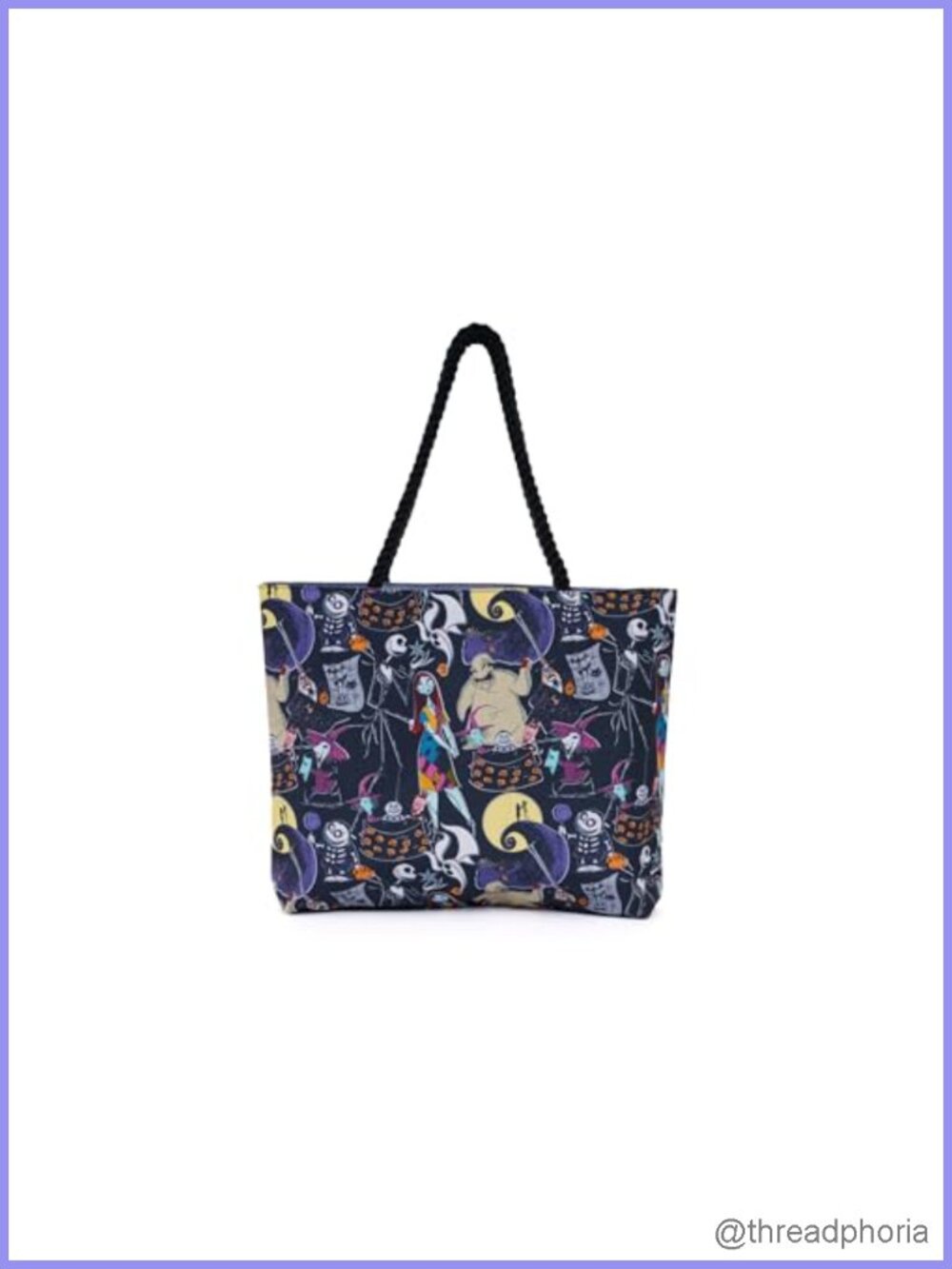 Disney Nightmare Before Christmas Tote Bag Jack Skellington Sally Zero Print